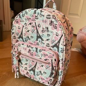 pink and blue mini backpack